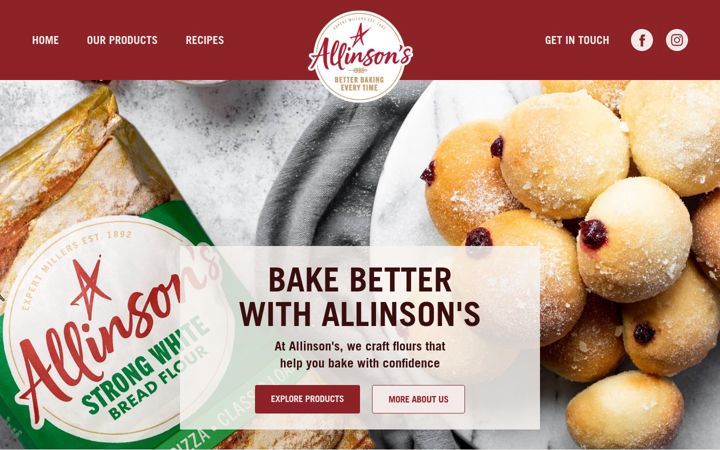 Screenshot of allinsonflour.co.uk