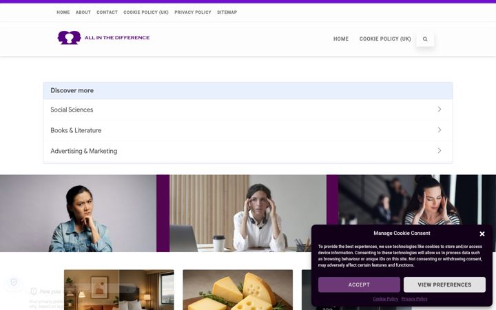 Screenshot ta' allinthedifference.com