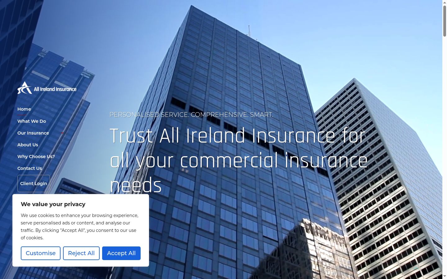 Screenshot of the consent banner shown before any interaction