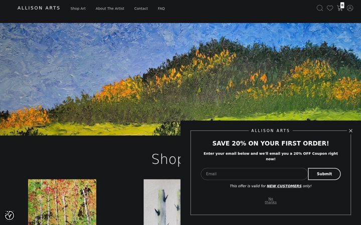Screenshot of allison-arts.com