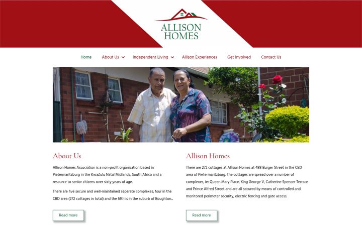 Ekrano kopija allisonhomes.co.za