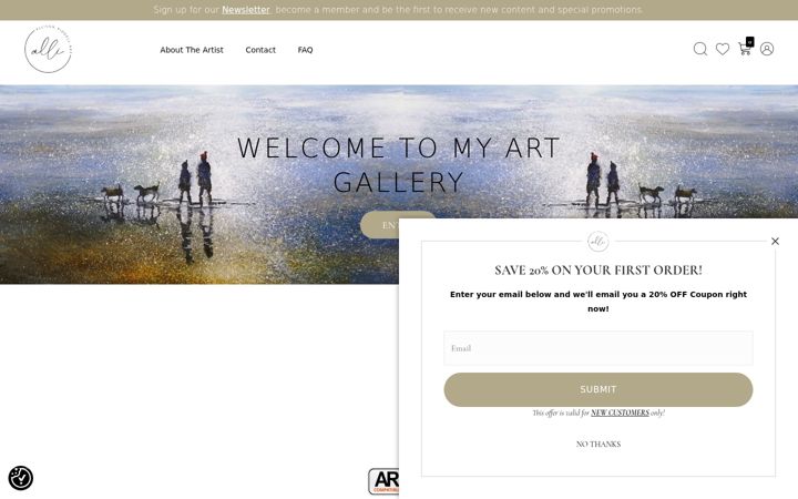 Screenshot of allisonriddellart.co.uk
