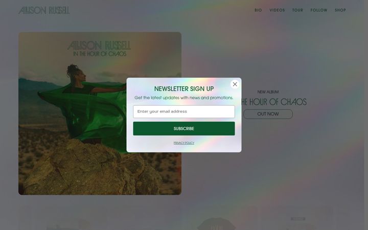 Screenshot of allisonrussellmusic.com