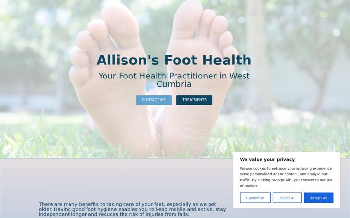 Screenshot of allisonwoodfoothealth.com