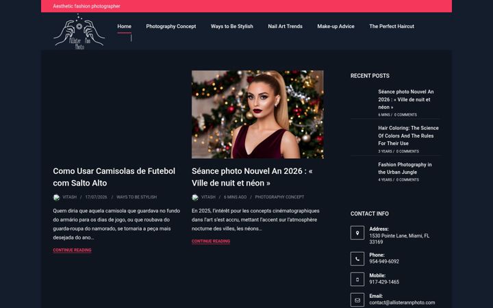 Screenshot of allisterannphoto.com