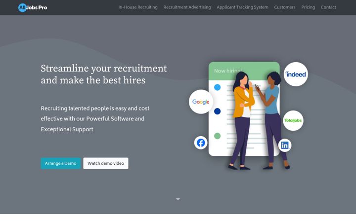 Screenshot of alljobspro.com