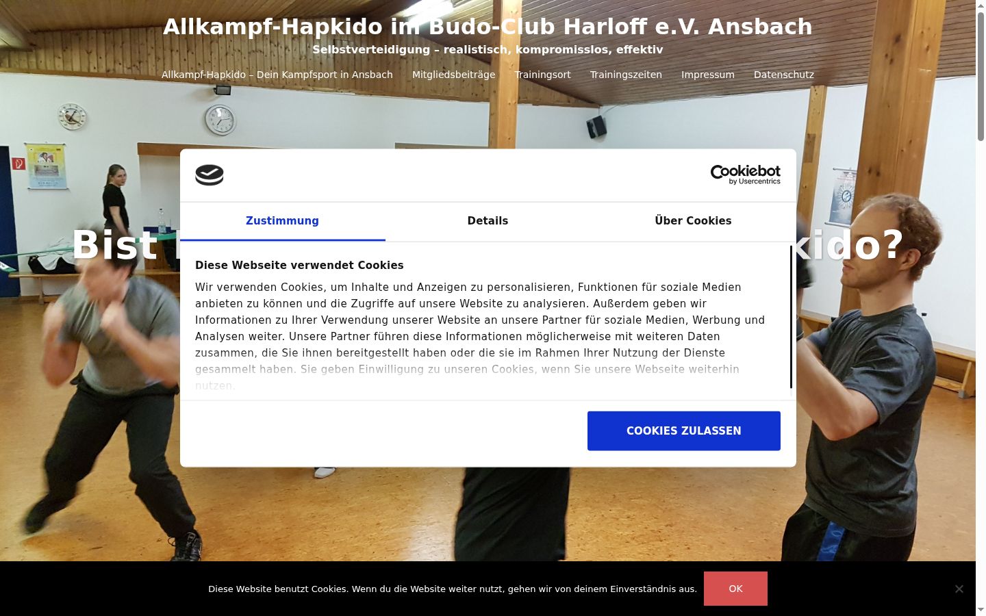 Snímek obrazovky baneru souhlasu zobrazeného před jakoukoli interakcí