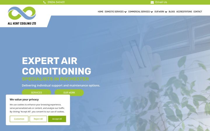 Screenshot of allkentcooling.co.uk