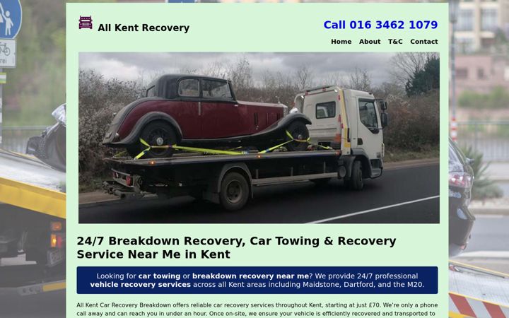 Screenshot of allkentrecovery.co.uk