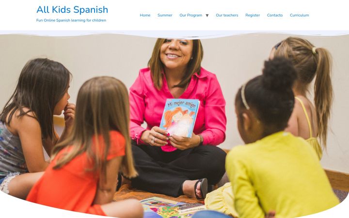 Екранна снимка на allkidspanish.com