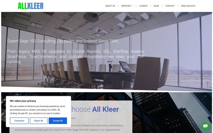 Екранна снимка на allkleer.com