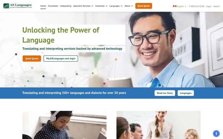 Képernyőkép: alllanguages.com