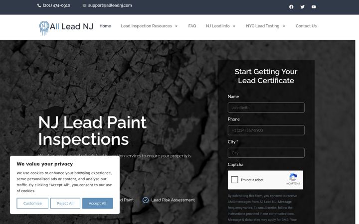 Capture d'écran de allleadnj.com