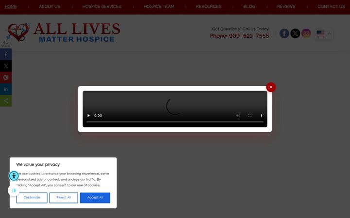 Capture d'écran de alllivesmatterhospice.com