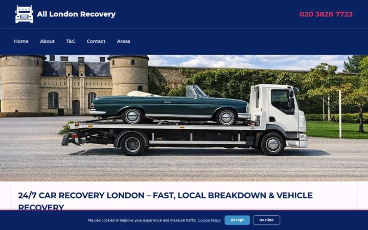Screenshot of alllondonrecovery.co.uk