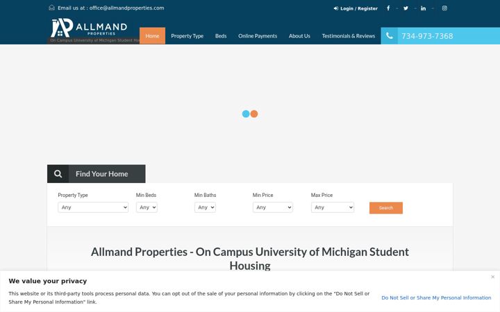 Screenshot di allmandproperties.com