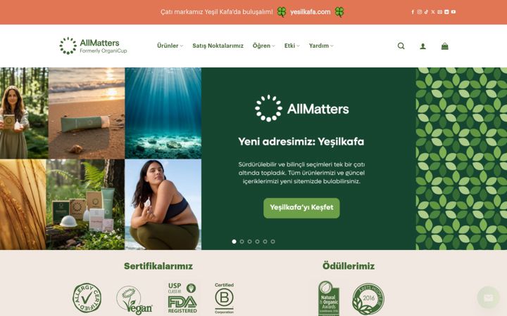 Screenshot of allmatters.com.tr