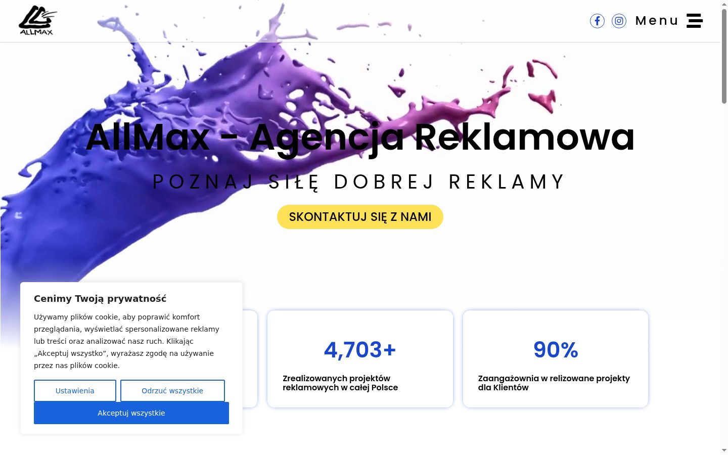 Posnetek zaslona pasice za privolitev, prikazane pred kakršno koli interakcijo