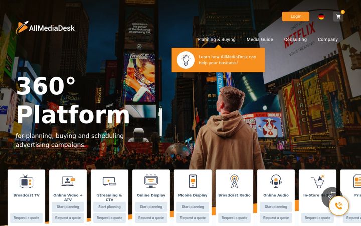 Screenshot of allmediadesk.com