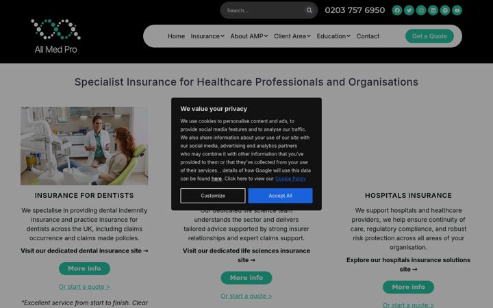Screenshot of allmedpro.co.uk