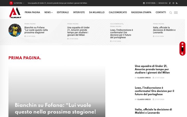 Screenshot of allmilan.it