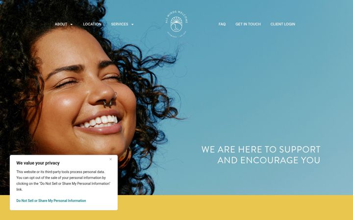 Screenshot of allmindswelcome.com