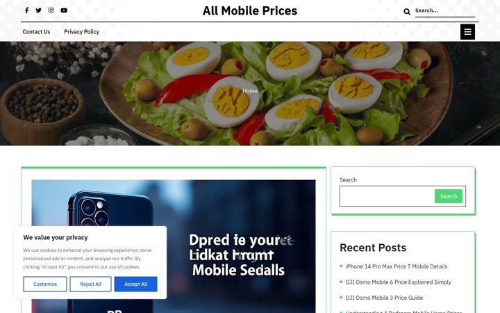 Screenshot του allmobileprices.com