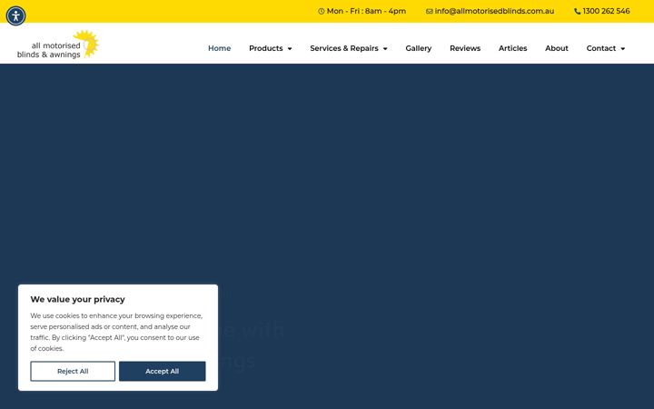 Skærmbillede af allmotorisedblinds.com.au