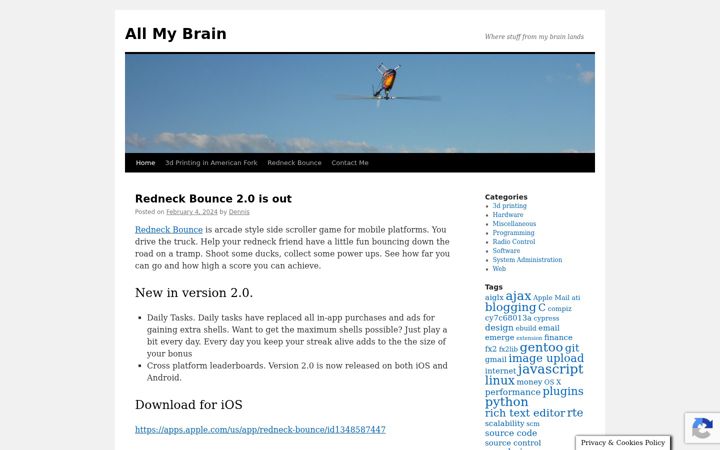 Screenshot of allmybrain.com
