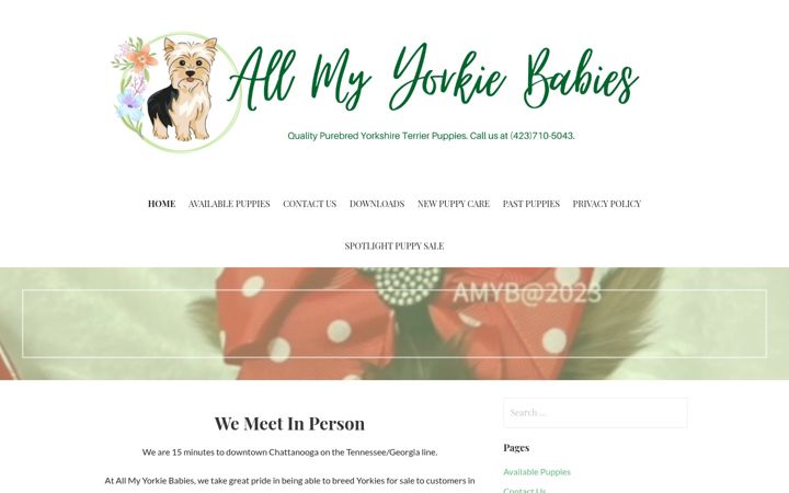 Screenshot of allmyyorkiebabies.com