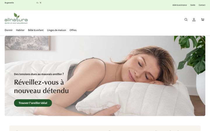 Kuvakaappaus sivustosta allnatura.fr