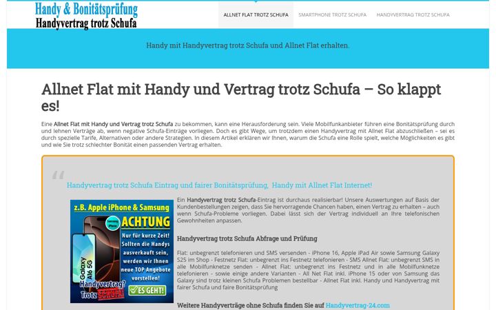 Screenshot stránky allnet-flat-ohne-schufa.de