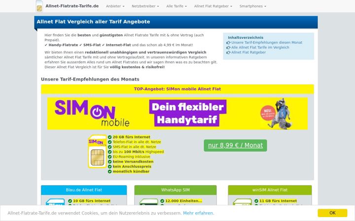 Screenshot of allnet-flatrate-tarife.de