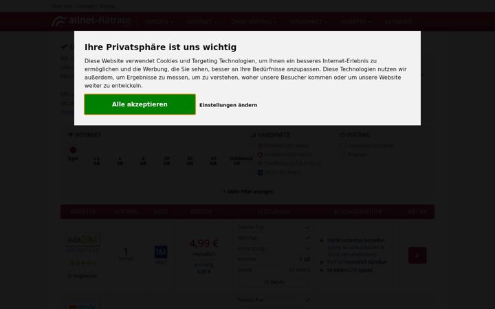 Screenshot of allnet-flatrate.net
