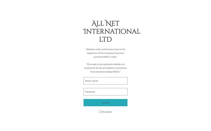 Snímek obrazovky allnetinternational.com