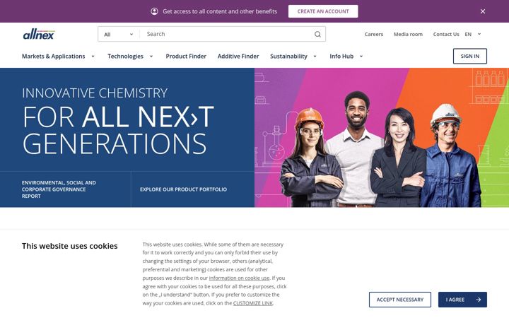 Screenshot of allnex.com