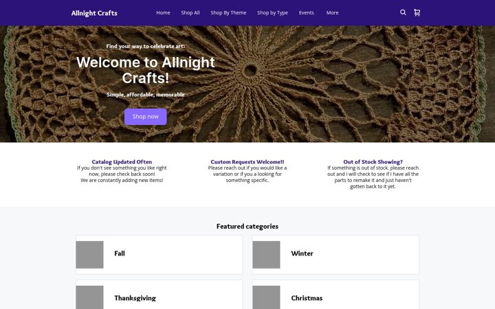 Screenshot of allnightcrafts.square.site