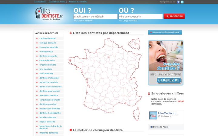 Screenshot of allo-dentiste.fr