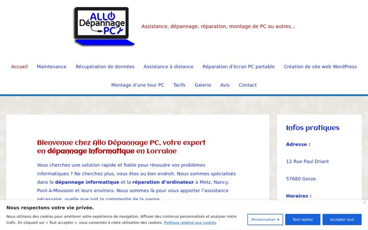 Screenshot of allo-depannage-pc.fr