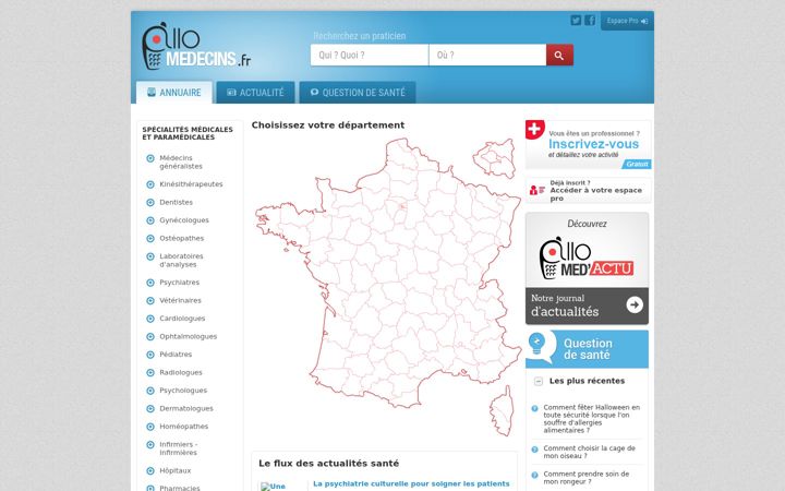 Screenshot of allo-medecins.fr