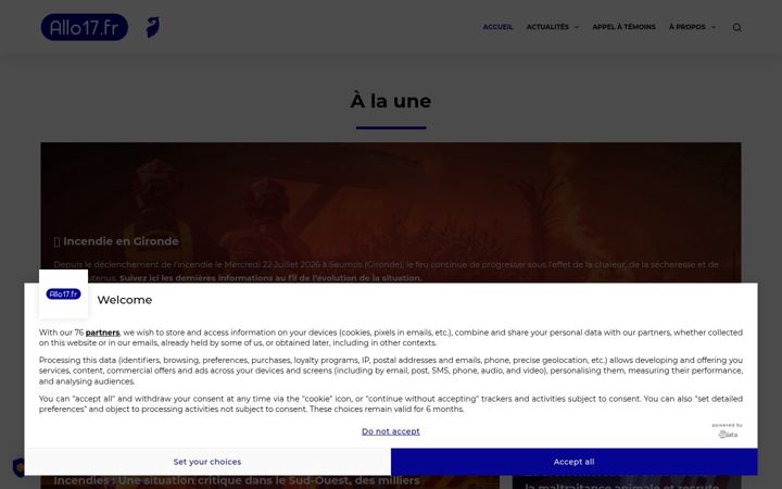 Screenshot of allo17.fr