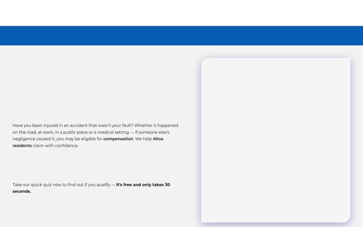 Screenshot of alloapersonalaccidentclaims.uk