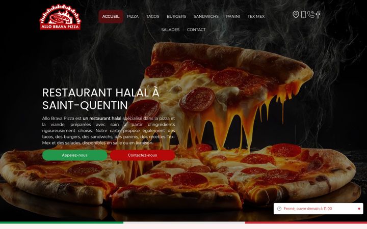 Captura de pantalla de allobravapizza.fr