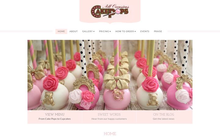 Screenshot of alloccasionscakepops.com