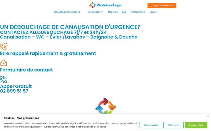 Screenshot of allodebouchage.be