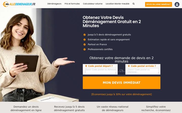 Screenshot of allodemenageur.fr