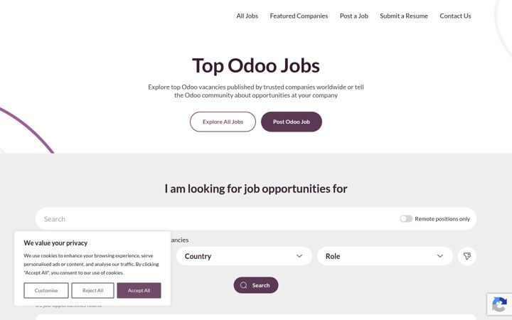 Екранна снимка на allodoojobs.com