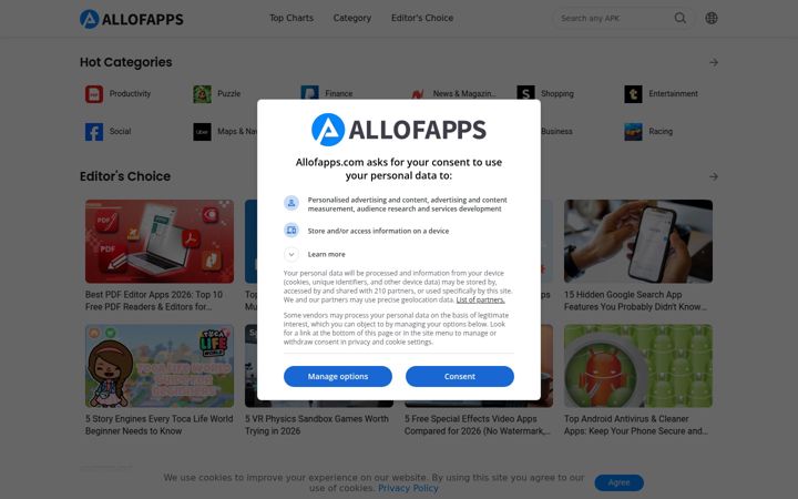 Screenshot von allofapps.com