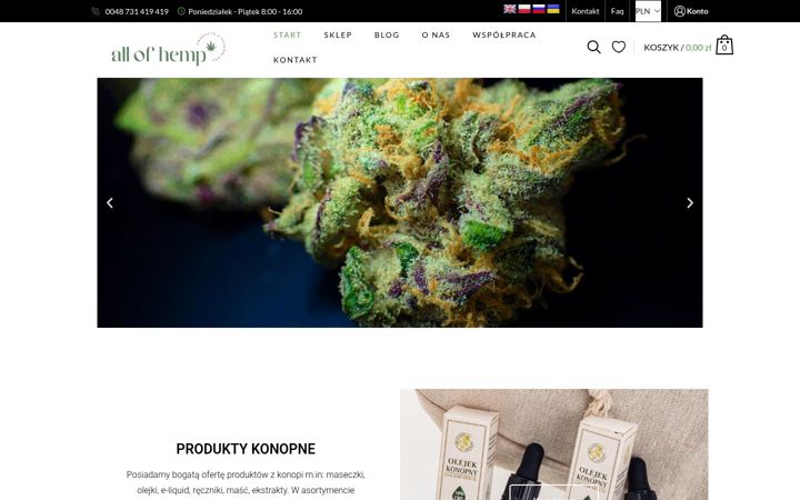 Екранна снимка на allofhemp.pl