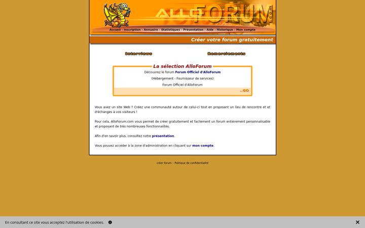 Screenshot of alloforum.com